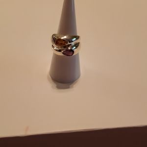 Ladies Stetling Silver Amethyst&Citrene Ring.